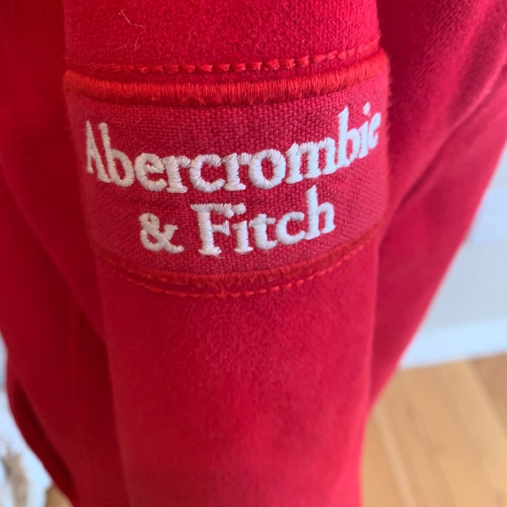 Abercrombie & Fitch Red Quilted Double Zipper Hoodie/Jacket - Picture 5 of 10
